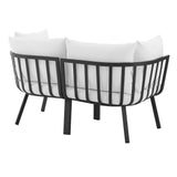Riverside 2 Piece Outdoor Patio Aluminum Sectional Sofa Set