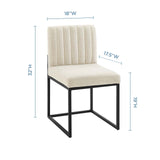 Carriage Channel Tufted Sled Base Upholstered Fabric Dining Chair