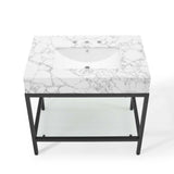 Kingsley 36" Black Stainless Steel Bathroom Vanity