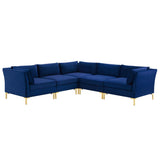 Ardent 5-Piece Performance Velvet Sectional Sofa