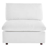 Commix Down Filled Overstuffed Performance Velvet Armless Chair