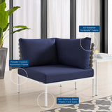 Harmony Sunbrella� Basket Weave Outdoor Patio Aluminum Corner Chair