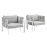 Harmony 3-Piece Sunbrella� Basket Weave Outdoor Patio Aluminum Seating Set