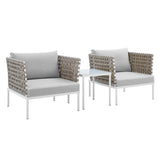 Harmony 3-Piece Sunbrella� Basket Weave Outdoor Patio Aluminum Seating Set