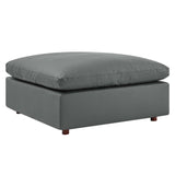 Commix Down Filled Overstuffed Vegan Leather Ottoman
