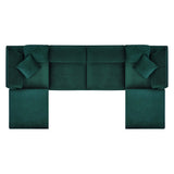 Commix Down Filled Overstuffed Performance Velvet 6-Piece Sectional Sofa