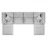 Commix Down Filled Overstuffed Performance Velvet 6-Piece Sectional Sofa