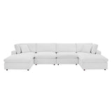 Commix Down Filled Overstuffed Performance Velvet 6-Piece Sectional Sofa