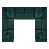 Commix Down Filled Overstuffed Performance Velvet 8-Piece Sectional Sofa