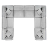 Commix Down Filled Overstuffed Performance Velvet 8-Piece Sectional Sofa