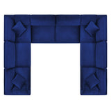 Commix Down Filled Overstuffed Performance Velvet 8-Piece Sectional Sofa