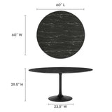 Lippa 60" Round Artificial Marble Dining Table