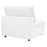 Commix Down Filled Overstuffed Vegan Leather 4-Seater Sofa