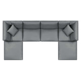 Commix Down Filled Overstuffed Vegan Leather 6-Piece Sectional Sofa