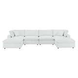 Commix Down Filled Overstuffed Vegan Leather 6-Piece Sectional Sofa