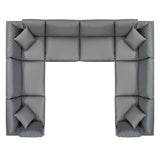 Commix Down Filled Overstuffed Vegan Leather 8-Piece Sectional Sofa