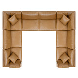 Commix Down Filled Overstuffed Vegan Leather 8-Piece Sectional Sofa