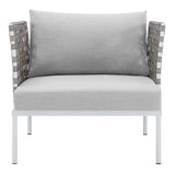 Harmony Sunbrella� Basket Weave Outdoor Patio Aluminum Armchair
