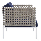 Harmony Sunbrella� Basket Weave Outdoor Patio Aluminum Armchair