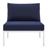 Harmony Sunbrella� Basket Weave Outdoor Patio Aluminum Armless Chair