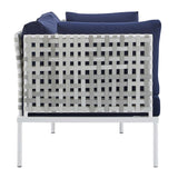 Harmony Sunbrella� Basket Weave Outdoor Patio Aluminum Loveseat