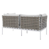 Harmony Sunbrella� Basket Weave Outdoor Patio Aluminum Loveseat