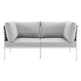Harmony Sunbrella� Basket Weave Outdoor Patio Aluminum Loveseat
