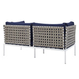 Harmony Sunbrella� Basket Weave Outdoor Patio Aluminum Loveseat