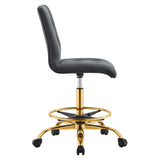 Prim Armless Performance Velvet Drafting Chair