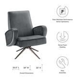 Superior Performance Velvet Swivel Chair