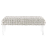 Prologue Woven Performance Velvet Ottoman