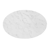 Zinque 42" Oval Artificial Marble Dining Table