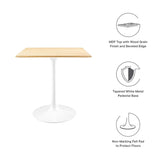 Lippa 28" Square Wood Grain Dining Table