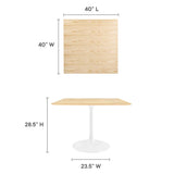 Lippa 40" Square Wood Grain Dining Table