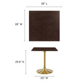 Lippa 28" Square Wood Grain Dining Table
