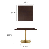 Lippa 40" Square Wood Dining Table