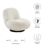Kindred Boucle Upholstered Upholstered Fabric Swivel Chair