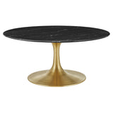 Lippa 36" Round Artificial Marble Coffee Table