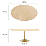 Lippa 78" Oval Wood Grain Dining Table
