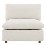 Commix Down Filled Overstuffed Boucle Fabric Armless Chair