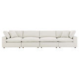 Commix Down Filled Overstuffed Boucle Fabric 4-Seater Sofa
