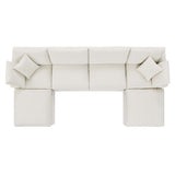 Commix Down Filled Overstuffed Boucle 6-Piece Sectional Sofa