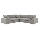 Commix Down Filled Overstuffed Boucle 5-Piece Sectional Sofa
