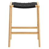 Saoirse Woven Rope Wood Counter Stool - Set of 2