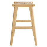 Saoirse Woven Rope Wood Counter Stool - Set of 2