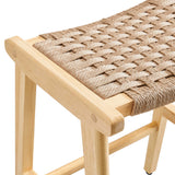 Saoirse Woven Rope Wood Counter Stool - Set of 2