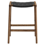 Saoirse Woven Rope Wood Counter Stool - Set of 2