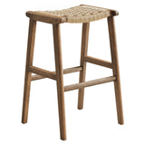 Saoirse Woven Rope Wood Bar Stool - Set of 2