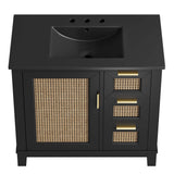 Dixie 36� Solid Wood Bathroom Vanity Cabinet