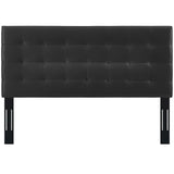 Paisley Tufted King and California King Upholstered Faux Leather Headboard